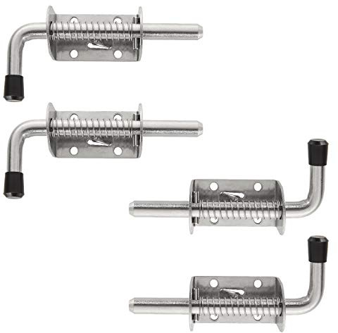 Federbelasteter Riegelbolzen, 304 Edelstahl, verdickt, 2 mm, Türschloss, gebürstet, 4 Stück