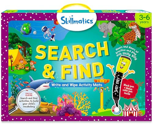 Skillmatics Search Age 3+ and Find Educational Game - Reusable Preschool Learning Activities, Perfect for Toddlers & Kids Who Love Toys, Art & Crafts, Builds Vocabulary, Gifts for Ages 3, 4, 5, 6