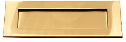 Victorian Solid Brass Traditional Sprung 10 or 12 Letter Postal Knocker Plate - Polished Brass (10 x 3 Letter Plate)