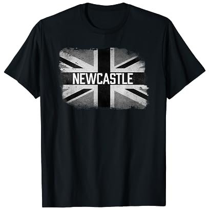 Newcastle | British United Kingdom Black & White Flag UK T-Shirt