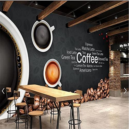 Yimesoy European Leisure Coffee Shop Themed Restaurant Bar Background Wall Mural Wallpaper 3D Industrial Decor Photo Wallpaper for Cafe 430Cm(W)×300Cm(H)