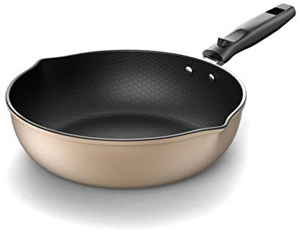 Sartenes antiadherentes para el hogar, de aluminio, antiadherente, wok, sartén de hierro celular, sartén de freír, cocina de combustión, utensilios de cocina de doble específico (color: sin tapa 28 cm