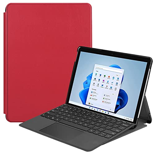 Lobwerk Tablet Hülle für Microsoft Surface 8 Pro 13 Zoll Slim Case Etui mit Standfunktion und Auto Sleep/Wake Funktion Rot