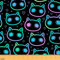 Katzen Meterware - Schöne Tiere Möbelstoff, Niedlicher Dekorativer Stoff für Drinnen und Draußen, Kawaii Schwarz Kätzchen DIY Kunst, Wasserdicht, 276 x 150 (HxB)