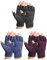 SATINIOR 3 Paar Winter Fingerlose Handschuhe Gestrickt Halbfinger Handschuhe für Herren Damen (Schwarzgrau, Marineblau, Schwarz Rot)