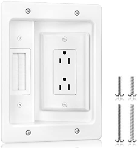 Elecpow in Wall Cable Management Kit, Hide TV Power Cables & Low Voltage Wires Behind The Wall, Recessed Outlet for Wall Mounting TV