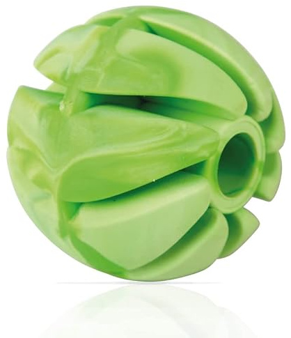 Bestlivings Hundespielball (Grün) Ø7cm, 4er Pack Spielball (100% TPE) Snackball, Zahnpflege, Hundespielzeug Wurfspielzeug, Spiralball für Hunde