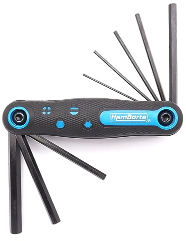 HemBorta® Folding Allen Key Set Metric, 8pc Alan Keys Sets with 1.5-8mm Allen Keys, Fold-Up Hex Key Set, CRV Steel Fold-Out Wrench Set 1.5, 2, 2.5, 3, 4, 5, 6 & 8mm Allen Keys Sets