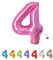 LITTLE BIRTHDAY | Zahlen Luftballon | Folienballon | Helium Gas Balloon Ballon | 101 cm | 0 1 2 3 4 5 6 7 8 9 in vielen Farben | Geburtstag | Kindergeburtstag | Deko | pink 4