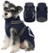Kuoser Hundemantel,Hundemantel Für Kleine Hunde, Wasserdicht Hundemantel Winter, Hundejacke, Hundemantel Grosse Hunde, Hundemantel Mit Geschirr Blau M