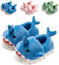 DRECAGE Pantofole Bambino Squalo Ciabatte Bambina Invernali Peluche Ciabatte Ragazze e Ragazzi Antiscivolo Scarpe Caldo Bambini Blu 30-31