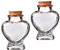 HOMSFOU Mini Glass Bottles with Cork Lids, 2pcs 50ml Heart Glass Jars Tiny Cork Wishing Bottles Mini Spell Jars Small Message Bottle for Wedding Party Shower Favors