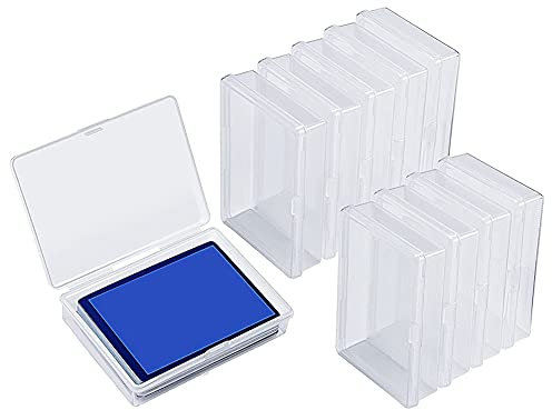 Peowuieu 10Pcs Box Trading Card Case Card Storage Organizer Clear Card Case Plastic Storage Box for Gaming Cards