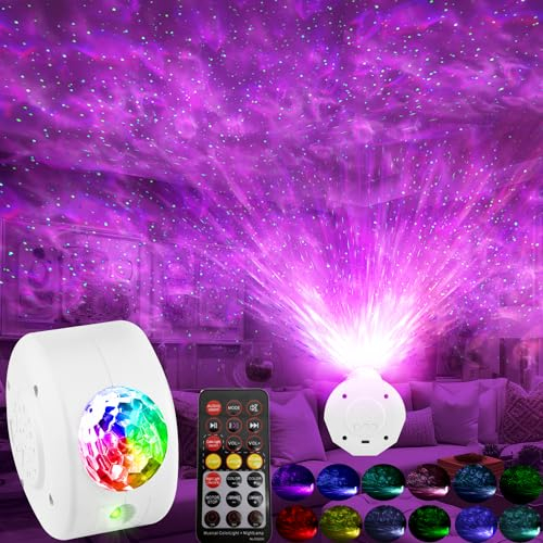 KAVAVO 14 Colors Starry Sky Galaxy Star Projector Light USB Interface Stroboscopic Timing Off Multiple Projection Angles for Bedroom, Kids Room, Party, Home Decoration (Multi-Colored)