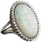 BISONBLUE Ringe Damen Damenschmuckring Rings Herren Geschenk Ovale Opalringe für Damen, eiförmiger Vintage-CZ-Ring für modisches Geschenk 7