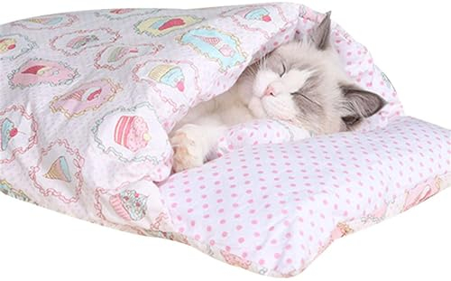 Clgorm Orthopädischer Katzenschlafsack, Katzenschlafsack Warm, Katzen Schlafsack, Gemütliche Beruhigende Katzendecke, Sicherheitsgefühl-Tierbett (E, L (Within 12 pounds))