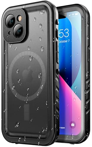 SPORTLINK Cover per iPhone 13 Impermeabile - 360 Gradi Full Body Armor Protettiva Case[Compatibile con MagSafe] [IP68 Waterproof] Custodie Magnetico con Fotocamera/Schermo Protezione (Nero)
