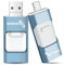 SUHSAI 4-in-1 USB Stick 128GB, USB 3.0 Stick, Speicherstick, Hochgeschwindigkeits-Pen-Laufwerk, Thumb Drive, Photo Stick Speed-Laufwerk für PC, Laptop, iPad, Android, Tablet (Himmelblau)