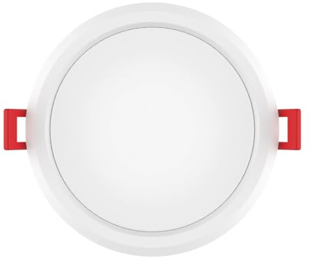 Xanlite Downlight LED rond noir ou blanc encastré avec transformateur intégré, IP44, extra plat, 800 Lumens, CCT