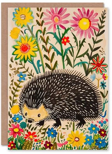 Artery8 Wildblumengarten Folk Igel Geburtstagskarte