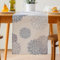 Vorysum Tischläufer Blumen Hellblau Dahlien Tischläufer Modern Wasserabweisend Leinen，Dekoration Tischdecke Outdoor Sommer Garten für Hochzeit Esszimmer Party Urlaub Dekor 40 x 140 cm