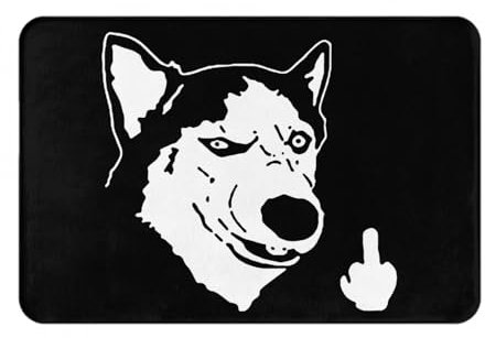 Willkommens Fussmatte Husky, Verpiss Dich Badematte rutschfeste Türmatte Pflegeleicht Fußmatte Für Flur Innen 40×60Cm