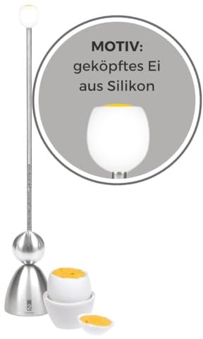 Clack 99009 - Eierschalensollbruchstellenverursacher - Edelstahl - Motiv: Frühstücksei - Made in Germany Eierköpfer Geschenkidee