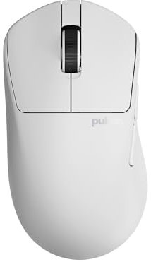 Pulsar Gaming Gears X3 Wireless Gaming Mouse, Ultra Lightweight (1.94 oz/55g), Hybrid Ergonomic, Optical Switch, 32000 DPI, 750 IPS, XS-1 Sensor, 8k Compatible (Left-Handed, Medium, White)