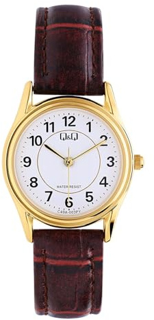 QQ Q & Q - Damen Armbanduhr C49A-003PY - Uhr - Leder - - 26 mm