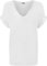 WearAll Women's New Plus Size Womens Short Turn Up Sleeve Baggy Plain Top Ladies V-Neck T-Shirt - White - 24-26