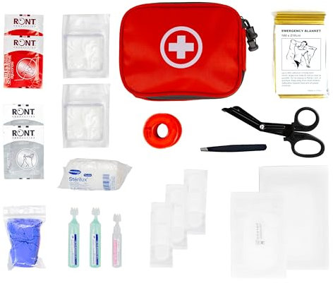 Trousse de Secours Rouge Tout Usage - Kit Complet Assemblé en France - Prête à l'Emploi pour Toute Situation (grand modèle)