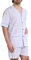 El Búho Nocturno Pigiama Uomo Corto Estivo Cotone Senza Collo Popeline a Righe Pigiama Intero Uomo, 100% Cotone, Rosa 4546, XL