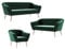 Sofello Skandinavische Couchgarnitur Kaya 3+2+1 für das Wohnzimmer Veloursstoff (Riviera 38 - grün)