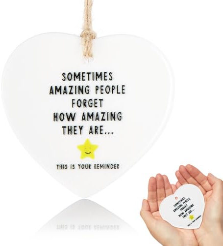 Thank You Gift, Ceramic Hanging Keepsake Ornaments Gifts, Heart Shape Ceramic Thank You Gifts for Women, Sentimental Gift for Best Friend, Female Giftss for Her