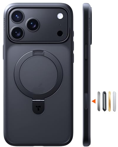 TORRAS Ostand Q1 Guardian für iPhone 17 Pro Max Hülle für MagSafe(Zertifizierte Militärschutz & Stabilster Ständer & Nr.1 Magnetkraft) Handyhülle iPhone 17 Pro Max Case Schutzhülle All-in-One Schwarz