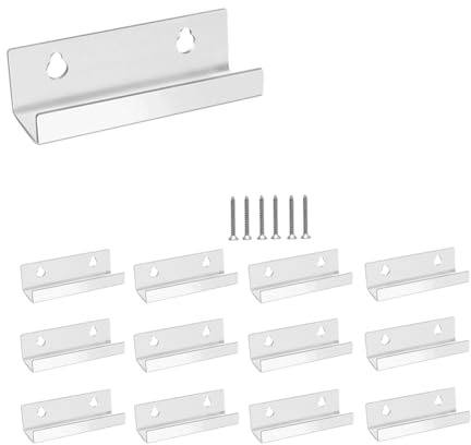 Agwuoetr 12PCS Vinyl Record Shelf Wall Mount 4 Inch Clear Acrylic Album Record Holder Display Floating Shelves Wall Monut
