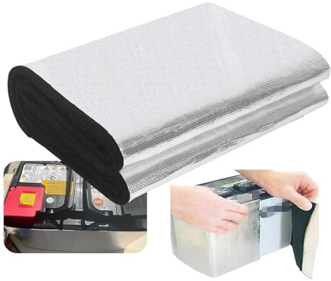 Batterie-Isolationsset, Batterie Wärmeschutzabdeckung, Isolierdecke Für Autobatterien, Kältebeständig, Flammhemmend für ATV Motorrad Rasenmäher Anhänger Boot Marine (1PC)