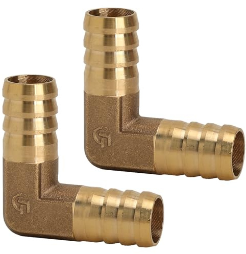 SLIAXINT 2 Conectores de Latón para Mangueras, Adaptador de Latón de 19 mm, Angular de 90 Grados, Conexión en L para Mangueras, Compatible con Conectores Angulares para Tubos de Aire, Agua Y Gas