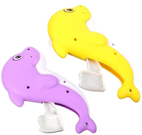 HEANUJJ 2 Mini Ventiladores Portátiles de Mano Forma de Delfín de Plástico, Ligeros y Compactos Exteriores y Juegos Color Aleatorio