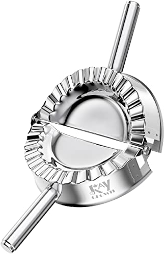 KAYCROWN Stainless Steel Ravioli Mould Pierogi Dumpling Maker Wrapper Pastry Dough Cutter Kitchen Accessories (M: 4 inch)