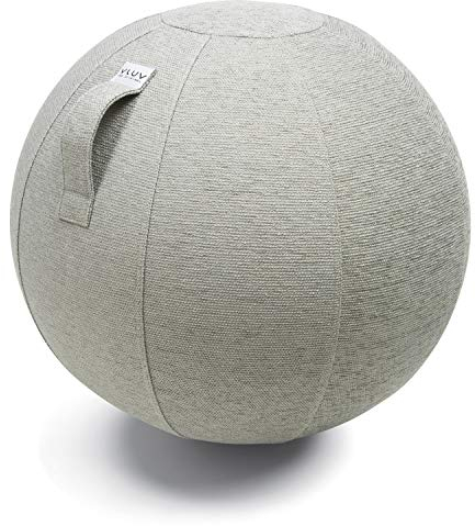 VLUV® BOL STOV Sitzball Büro Ergonomisch [Atmungsaktiv mit Tragegriff und Wegrollschutz] Waschbarer Stoffbezug | Schwangerschaftsball| Gymnastikball Schwangerschaft Sitzball 65cm