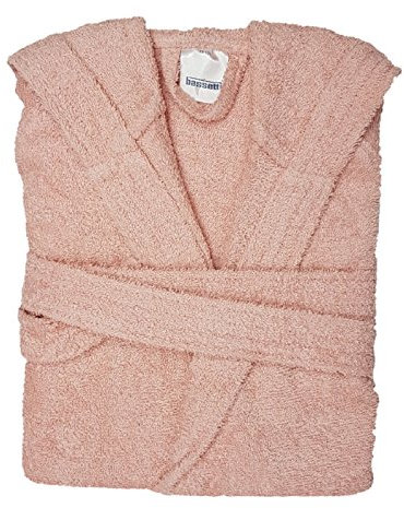 Bassetti Time Accappatoio Spugna con Cappuccio Uomo Donna Unisex da 360 g/mq (S, Rosa Antico)