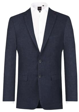 Dobell Mens Navy Donegal Tweed Jacket Regular Fit Notch Lapel-38R