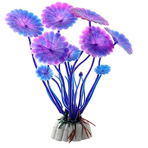 Gemini_mall® Artificial Grass Plastic Water Plant for Aquarium Fish Tank Decoration Ornament (Purple#2)