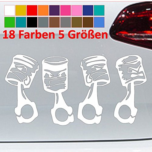 Zylinder Kolben Auto Aufkleber Kopf Tuning V4 V6 JDM Sticker 18 Farben 5 Größen