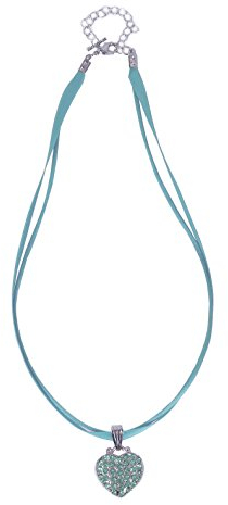 Moschen-Bayern Trachtenschmuck/Dirndlschmuck/Damen - Trachtenkette/Dirndlkette Trachtenherz/Herzkette Blau/Hellblau