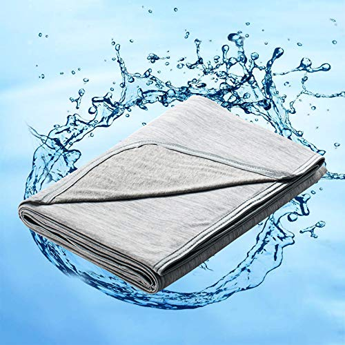 Marchpower Kühldecke 130 x 170cm, leichte Sommerdecke mit Japanische Arc-Chill 3.0 Q-Max>0.5 Kühlfasern, Absorbiert Körperwärme, 2-in-1 doppelseitig als Kinderdecke Sofadecke Reisedecke - Grau