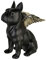 Casablanca Figur Flying Bulli schwarz goldfarben 16 cm Figur Hund Skulptur