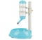 Dog Water Food Dispenser, 2 in 1 Water Bowl for Dogs Cats Automatic Height Adjustable Dispenser Feeders Pets Supplies for Puppy Kitten Home 23.5 x 23.5 x 35cm Blue