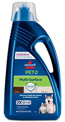 Bissell Multi-Surface Pet Solution with Febreze freshness, For Use in CrossWave and Other Leading Hard Surface and Area Rug Cleaners, 80oz, Dissolves Dirt, grime, and Tough Sticky Messes